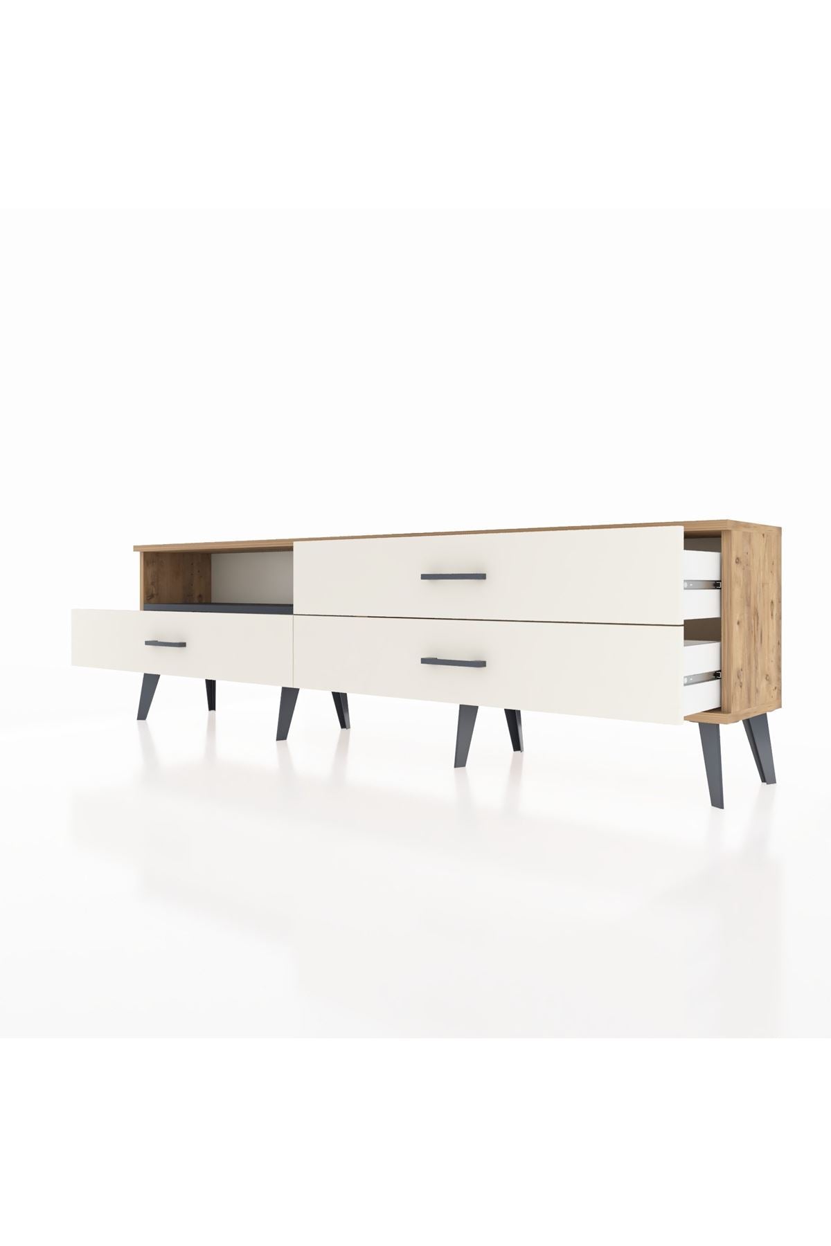 Arges TV Ünitesi Tek Raflı 3 Çekmeceli  176x30x51 Çam-Antrasit/Aytaşı