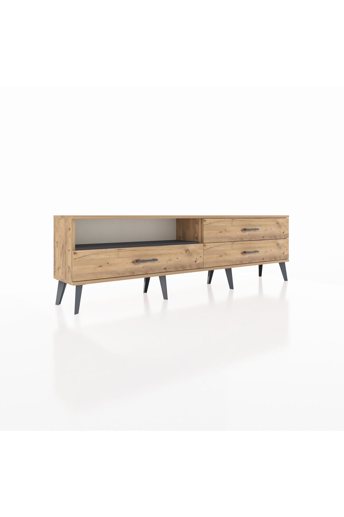 Arges TV Ünitesi Tek Raflı 3 Çekmeceli  176x30x51 Çam-Antrasit/Çam