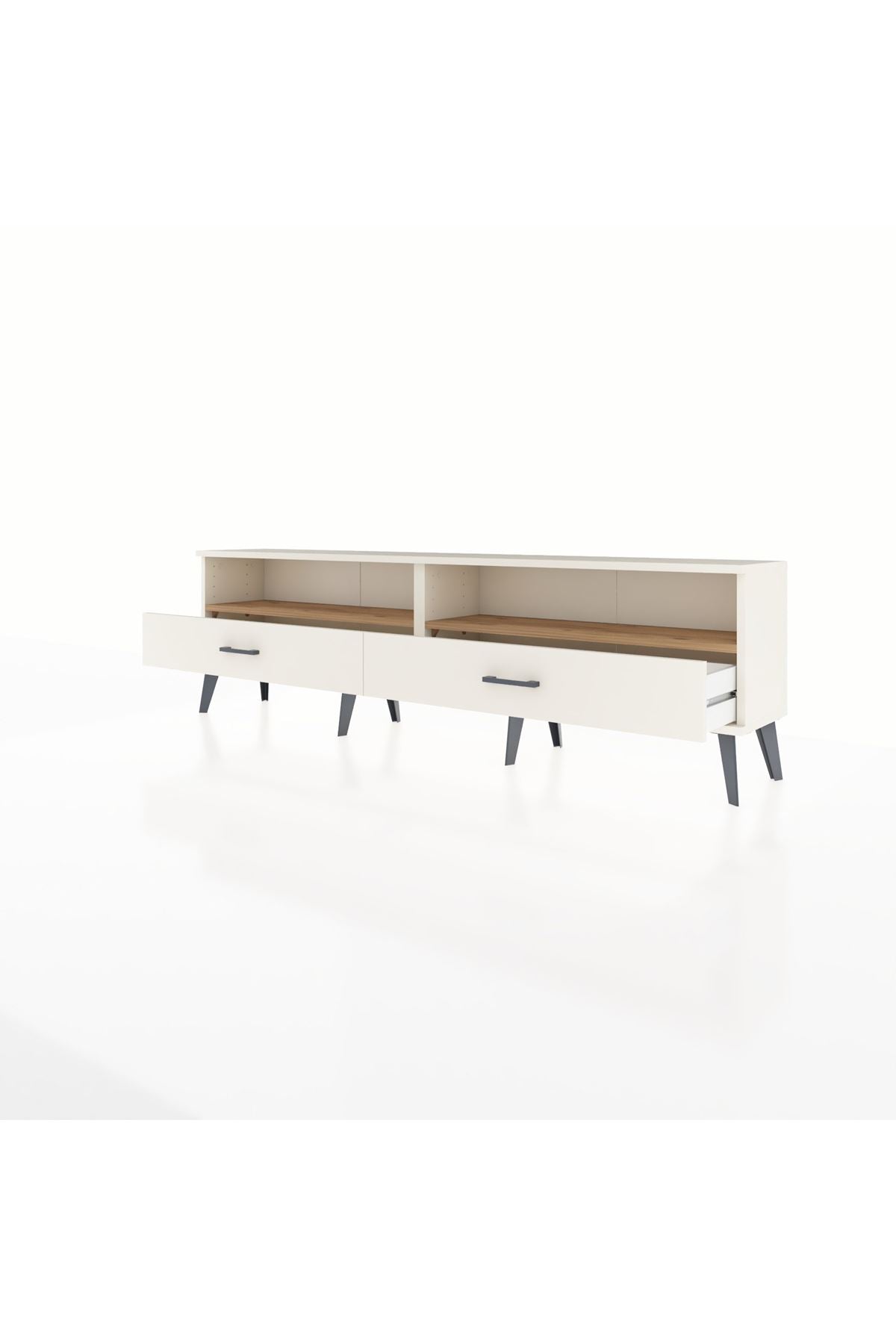 Arges TV Ünitesi 2 Raflı 2 Çekmeceli  176x30x51 Aytaşı-Çam/Aytaşı