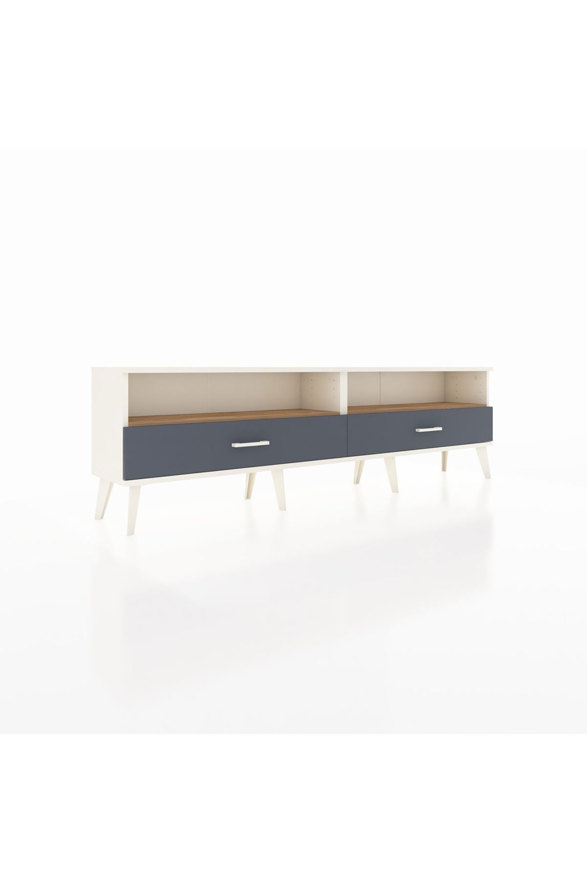 Arges TV Ünitesi 2 Raflı 2 Çekmeceli  176x30x51 Aytaşı-Çam/Antrasit