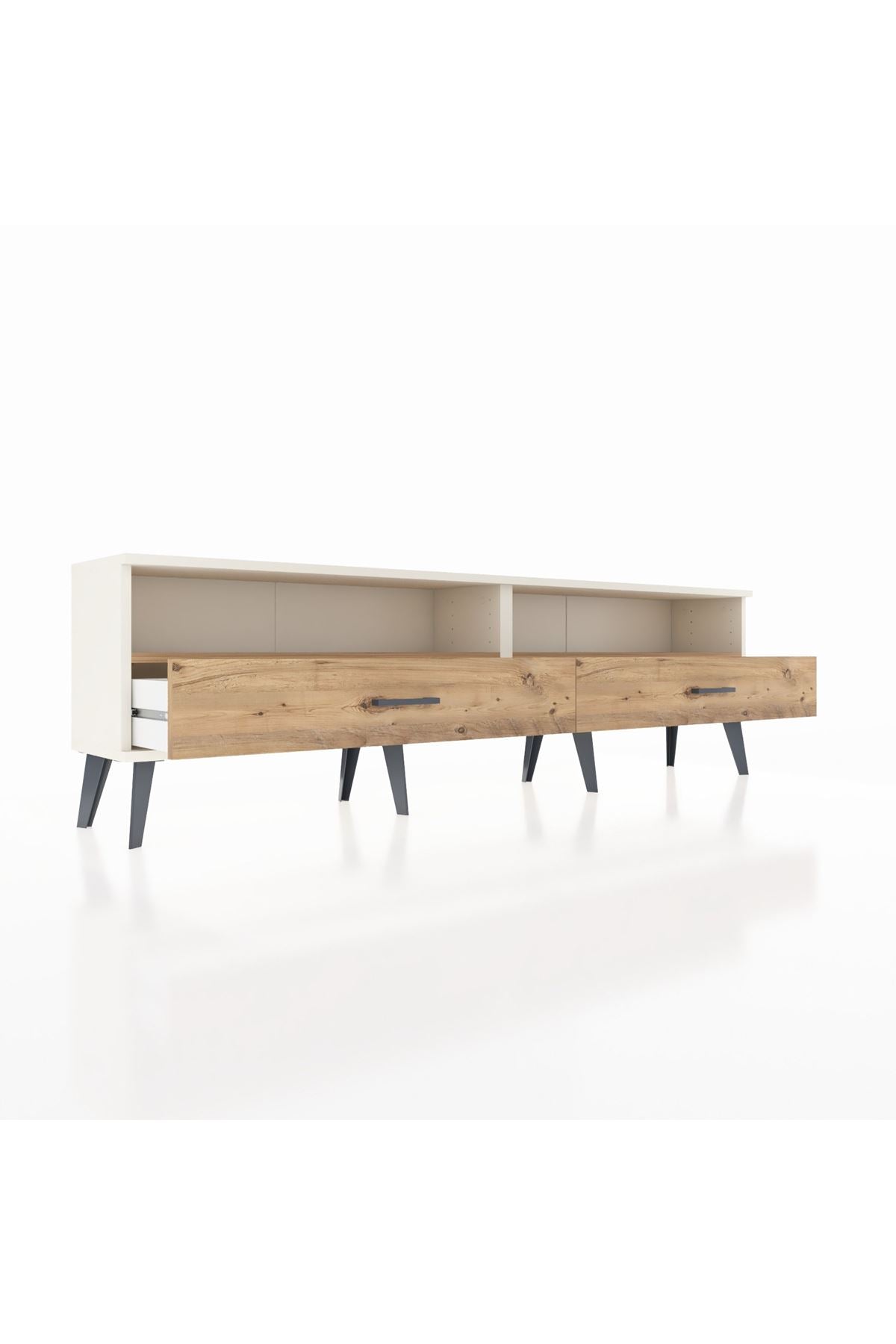 Arges TV Ünitesi 2 Raflı 2 Çekmeceli  176x30x51 Aytaşı-Çam/Çam