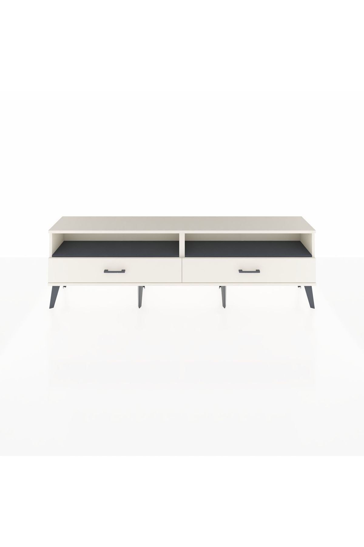 Arges TV Ünitesi 2 Raflı 2 Çekmeceli  176x30x51 Aytaşı-Antrasit/Aytaşı