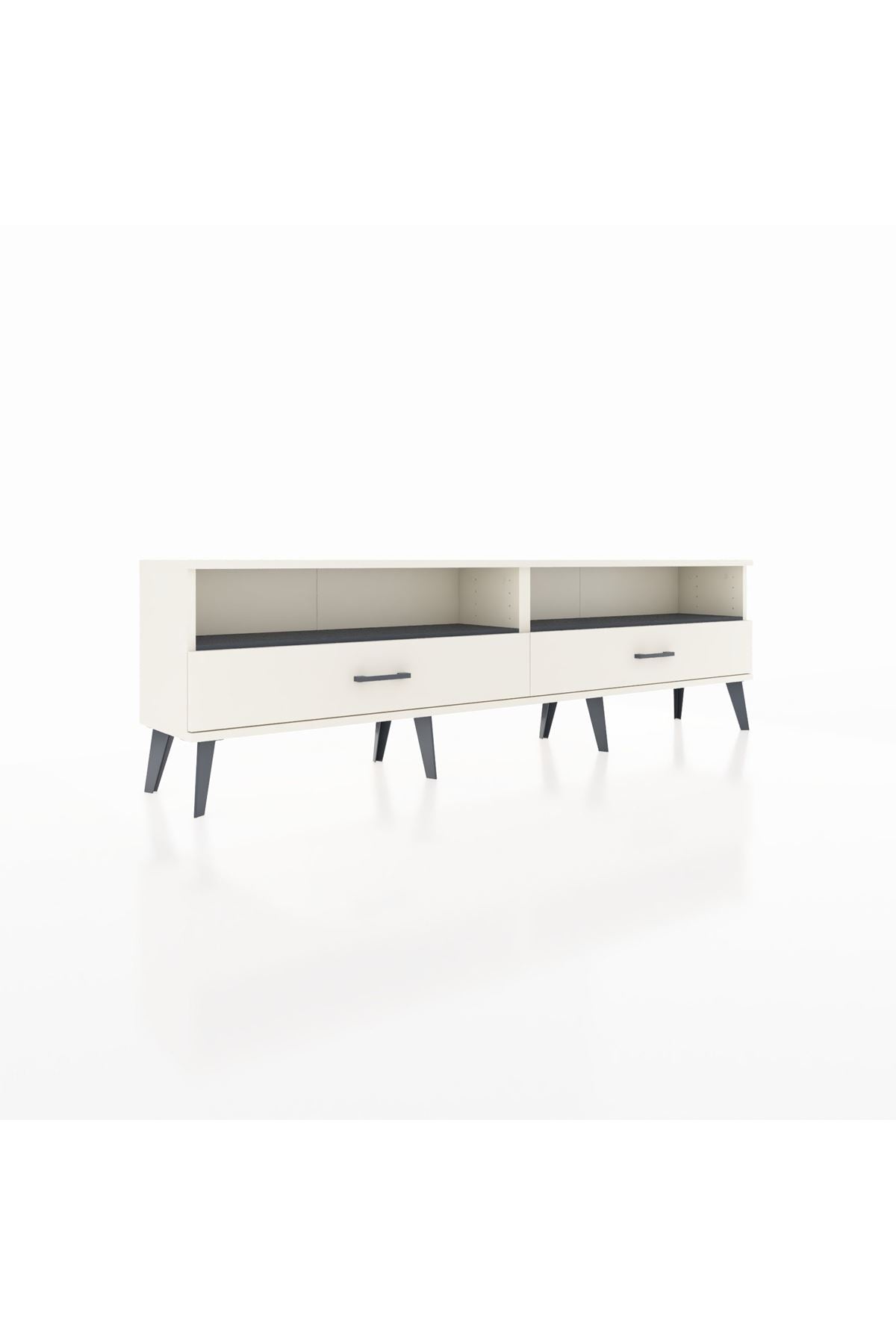 Arges TV Ünitesi 2 Raflı 2 Çekmeceli  176x30x51 Aytaşı-Antrasit/Aytaşı