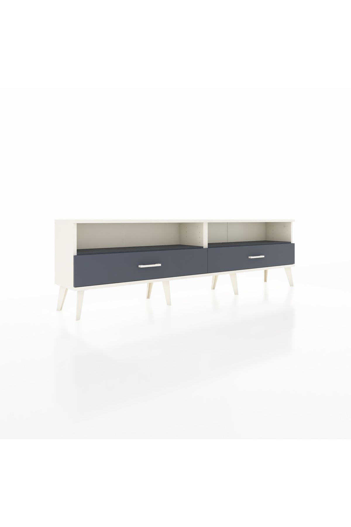 Arges TV Ünitesi 2 Raflı 2 Çekmeceli  176x30x51 Aytaşı-Antrasit/Antrasit