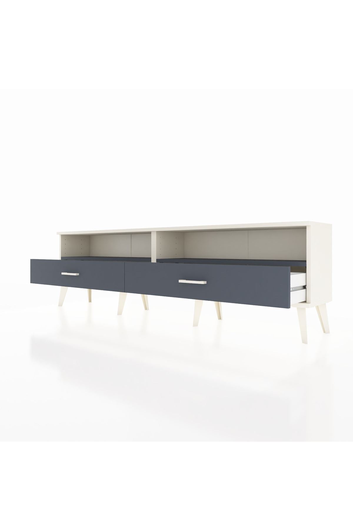 Arges TV Ünitesi 2 Raflı 2 Çekmeceli  176x30x51 Aytaşı-Antrasit/Antrasit