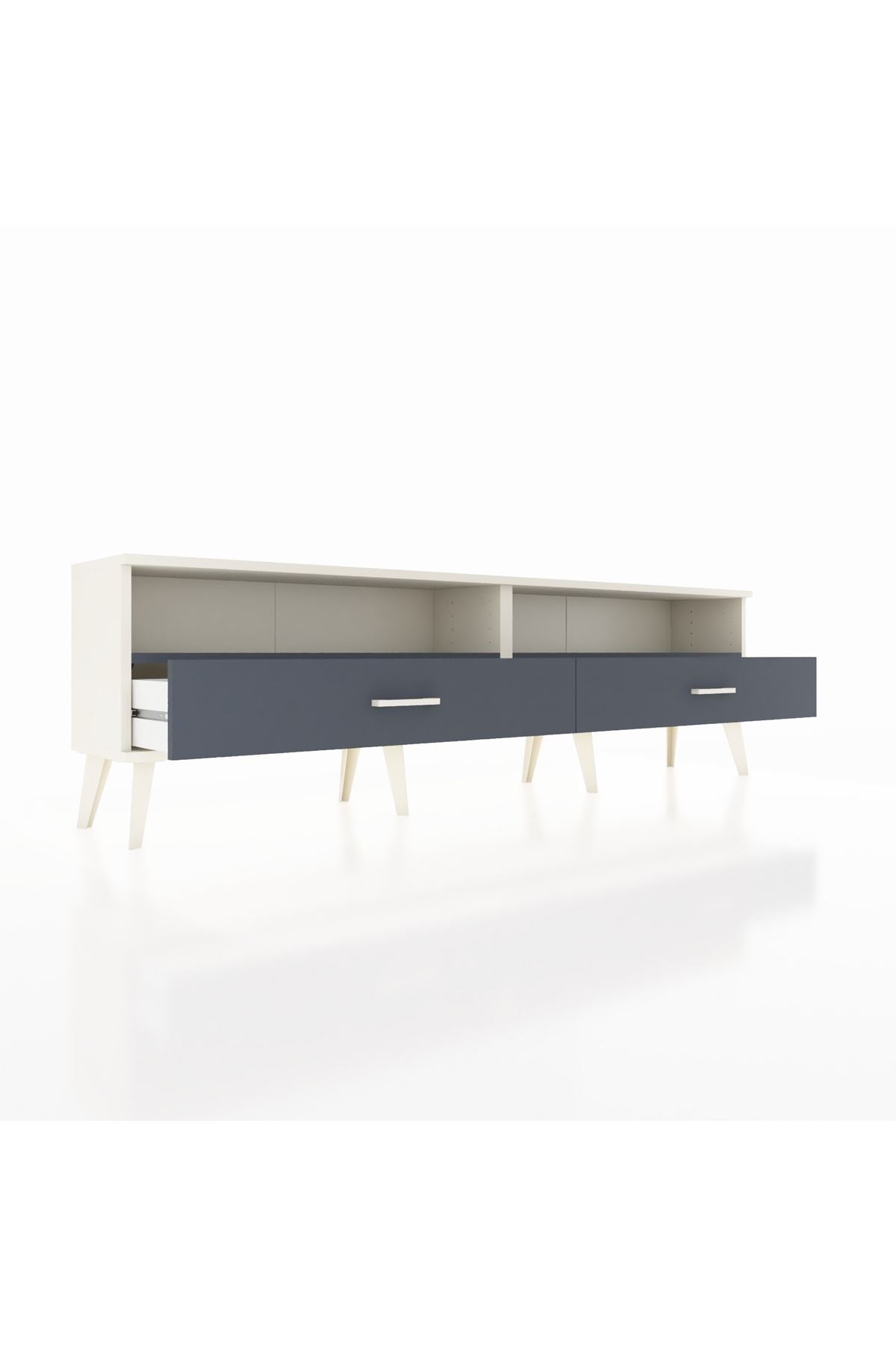 Arges TV Ünitesi 2 Raflı 2 Çekmeceli  176x30x51 Aytaşı-Antrasit/Antrasit