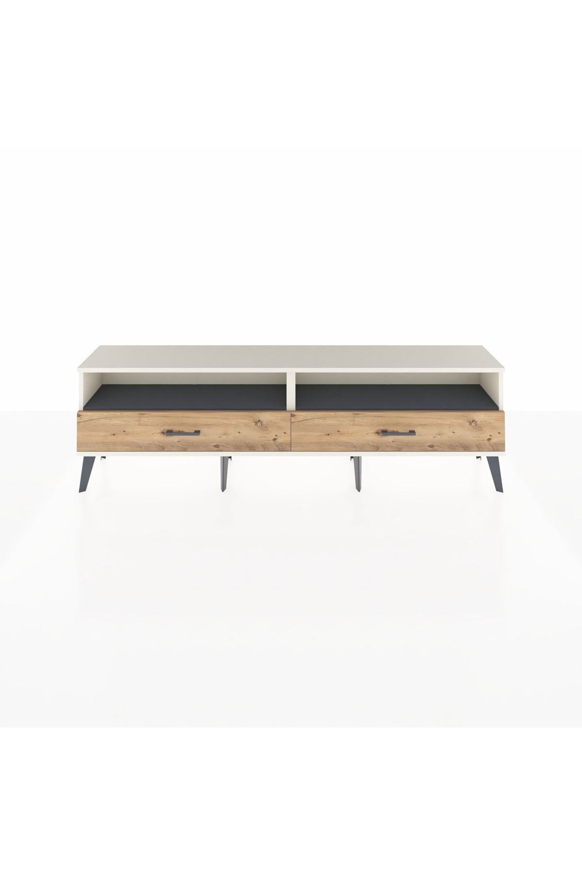 Arges TV Ünitesi 2 Raflı 2 Çekmeceli  176x30x51 Aytaşı-Antrasit/Çam