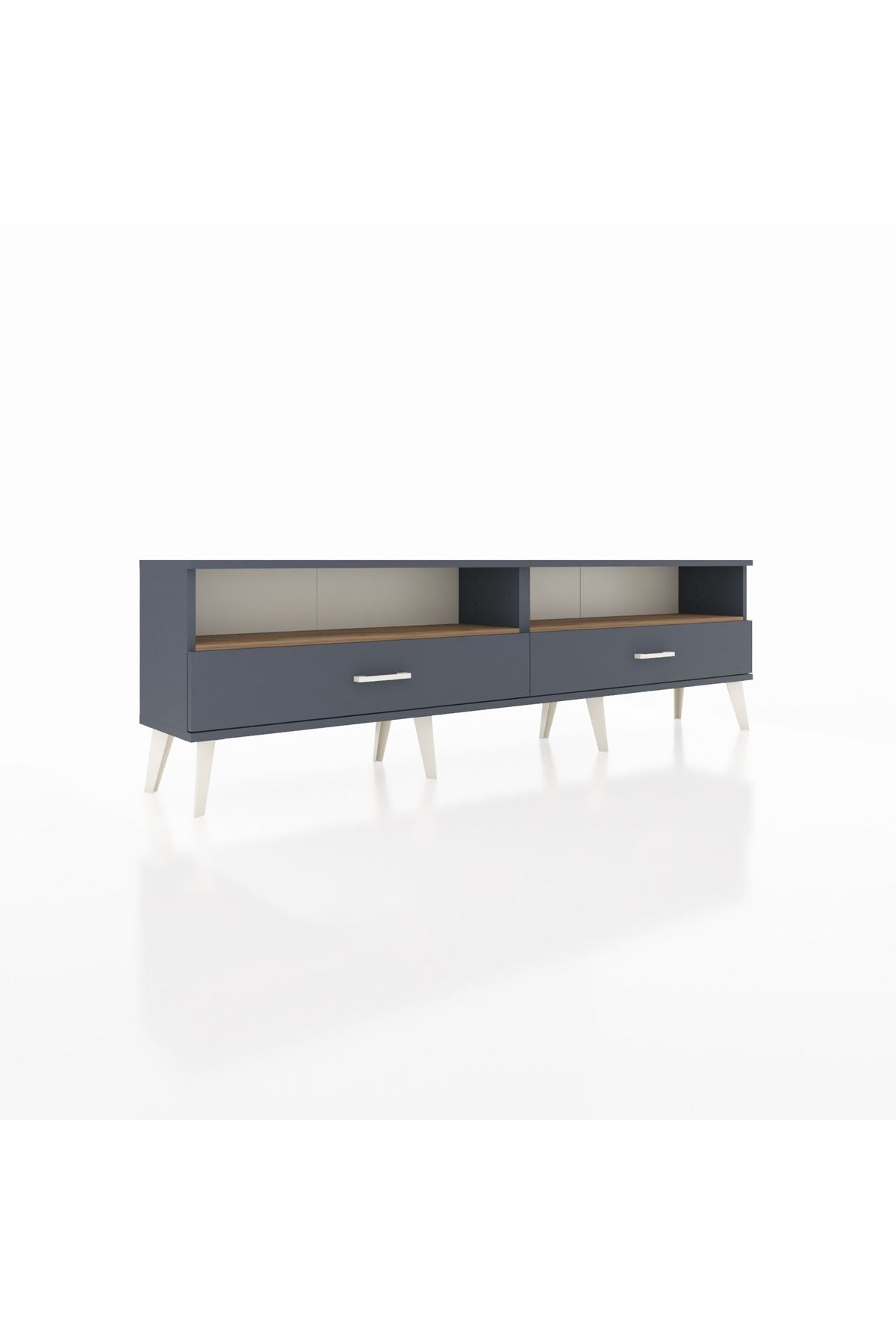 Arges TV Ünitesi 2 Raflı 2 Çekmeceli  176x30x51 Antrasit-Çam/Antrasit