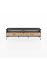 Arges TV Ünitesi 2 Raflı 2 Çekmeceli  176x30x51 Antrasit-Çam/Çam