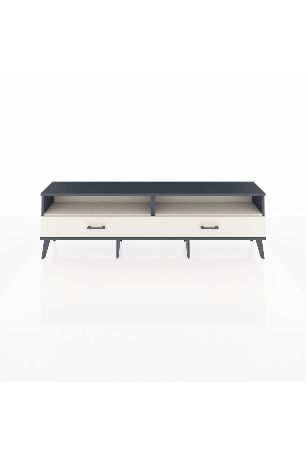 Arges TV Ünitesi 2 Raflı 2 Çekmeceli  176x30x51 Antrasit-Aytaşı/Aytaşı