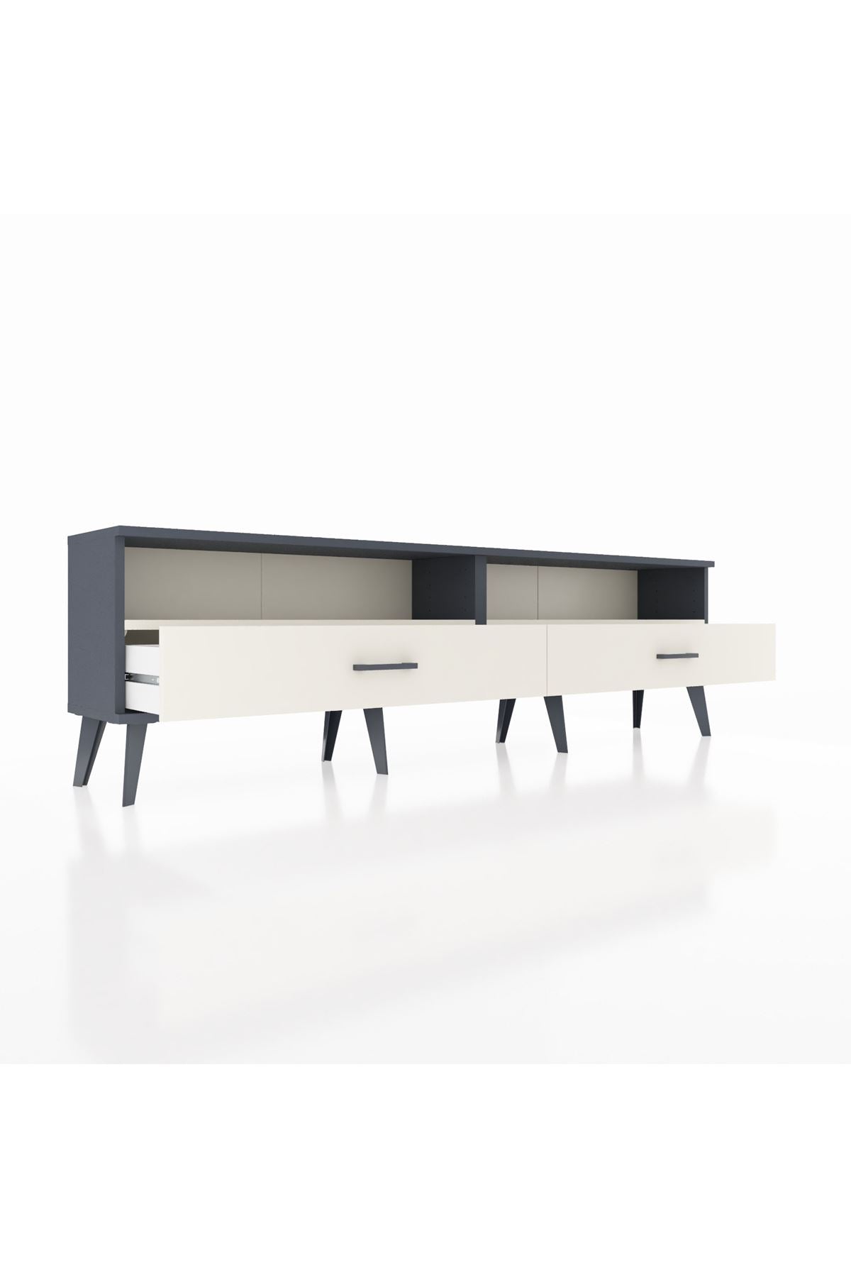 Arges TV Ünitesi 2 Raflı 2 Çekmeceli  176x30x51 Antrasit-Aytaşı/Aytaşı