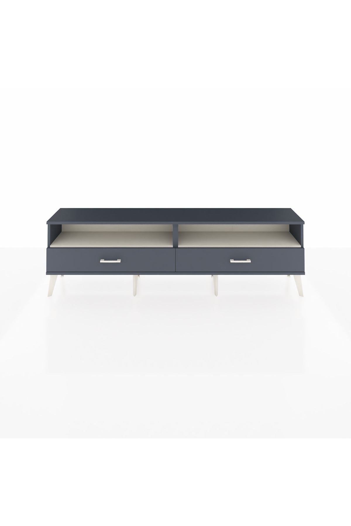 Arges TV Ünitesi 2 Raflı 2 Çekmeceli  176x30x51 Antrasit-Aytaşı/Antrasit