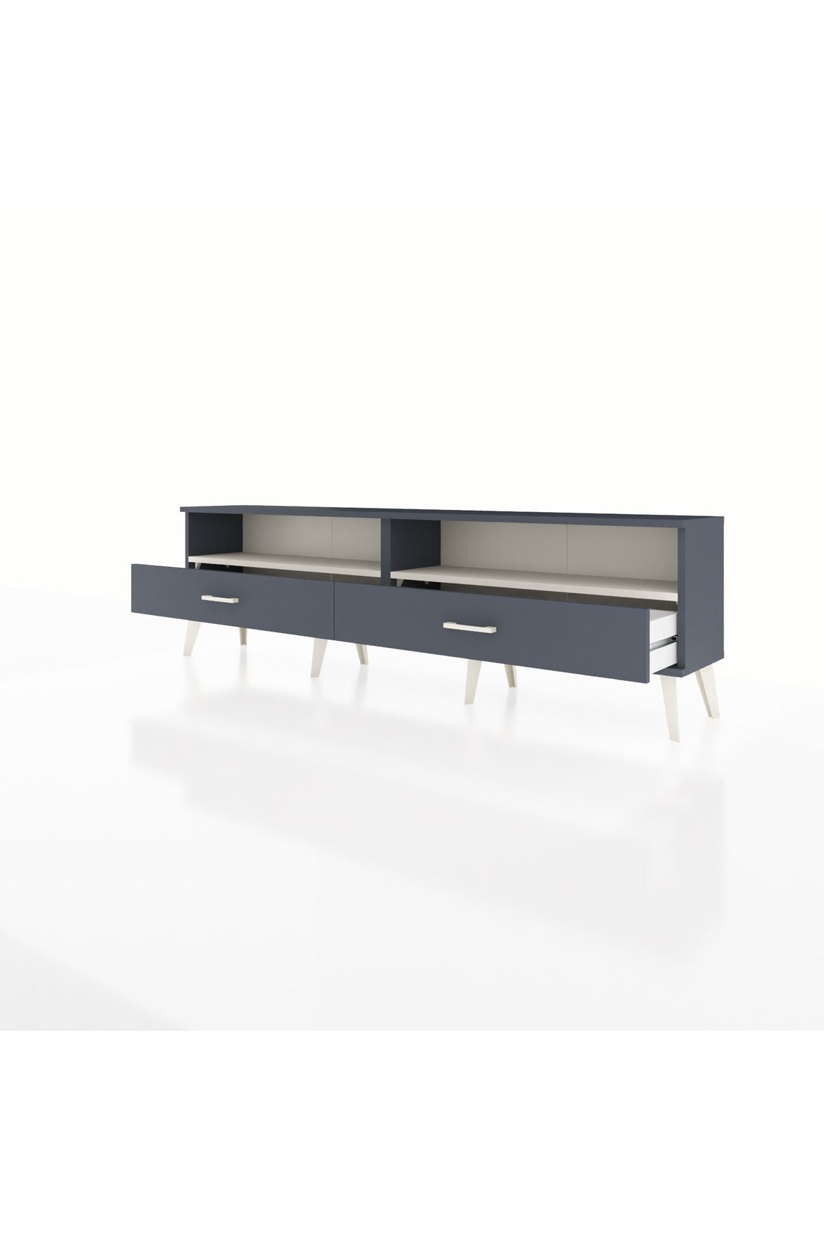 Arges TV Ünitesi 2 Raflı 2 Çekmeceli  176x30x51 Antrasit-Aytaşı/Antrasit