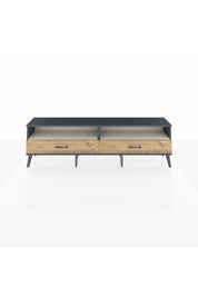 Arges TV Ünitesi 2 Raflı 2 Çekmeceli  176x30x51 Antrasit-Aytaşı/Çam