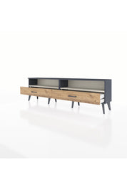 Arges TV Ünitesi 2 Raflı 2 Çekmeceli  176x30x51 Antrasit-Aytaşı/Çam