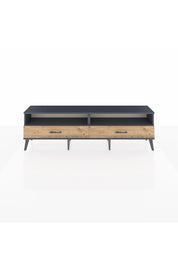 Arges TV Ünitesi 2 Raflı 2 Çekmeceli  176x30x51 Antrasit-Antrasit/Çam