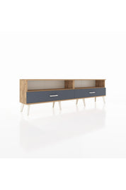 Arges TV Ünitesi 2 Raflı 2 Çekmeceli  176x30x51 Çam-Çam/Antrasit