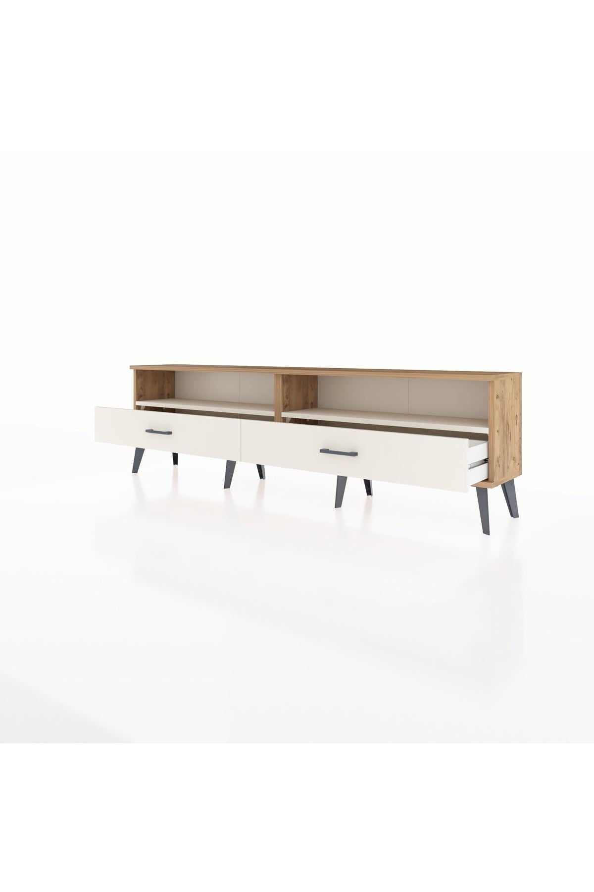 Arges TV Ünitesi 2 Raflı 2 Çekmeceli  176x30x51 Çam-Aytaşı/Aytaşı