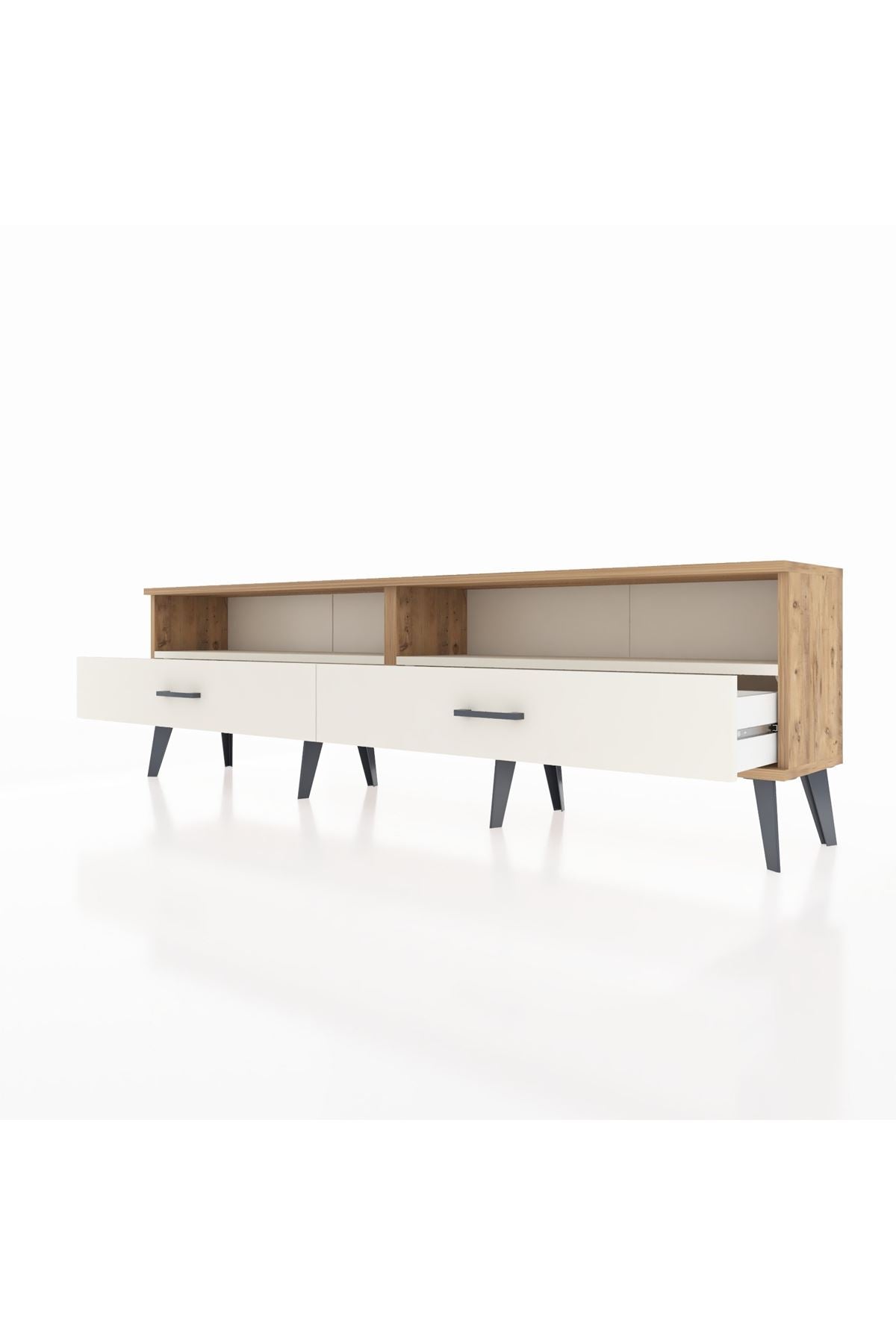 Arges TV Ünitesi 2 Raflı 2 Çekmeceli  176x30x51 Çam-Aytaşı/Aytaşı