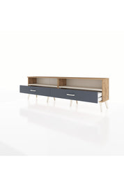 Arges TV Ünitesi 2 Raflı 2 Çekmeceli  176x30x51 Çam-Aytaşı/Antrasit