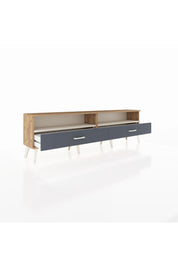 Arges TV Ünitesi 2 Raflı 2 Çekmeceli  176x30x51 Çam-Aytaşı/Antrasit