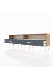 Arges TV Ünitesi 2 Raflı 2 Çekmeceli  176x30x51 Çam-Aytaşı/Antrasit