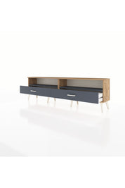 Arges TV Ünitesi 2 Raflı 2 Çekmeceli  176x30x51 Çam-Antrasit/Antrasit