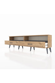 Arges TV Ünitesi 2 Raflı 2 Çekmeceli  176x30x51 Çam-Antrasit/Çam
