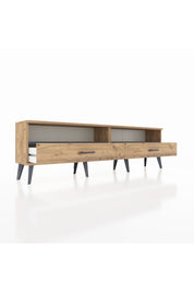 Arges TV Ünitesi 2 Raflı 2 Çekmeceli  176x30x51 Çam-Antrasit/Çam