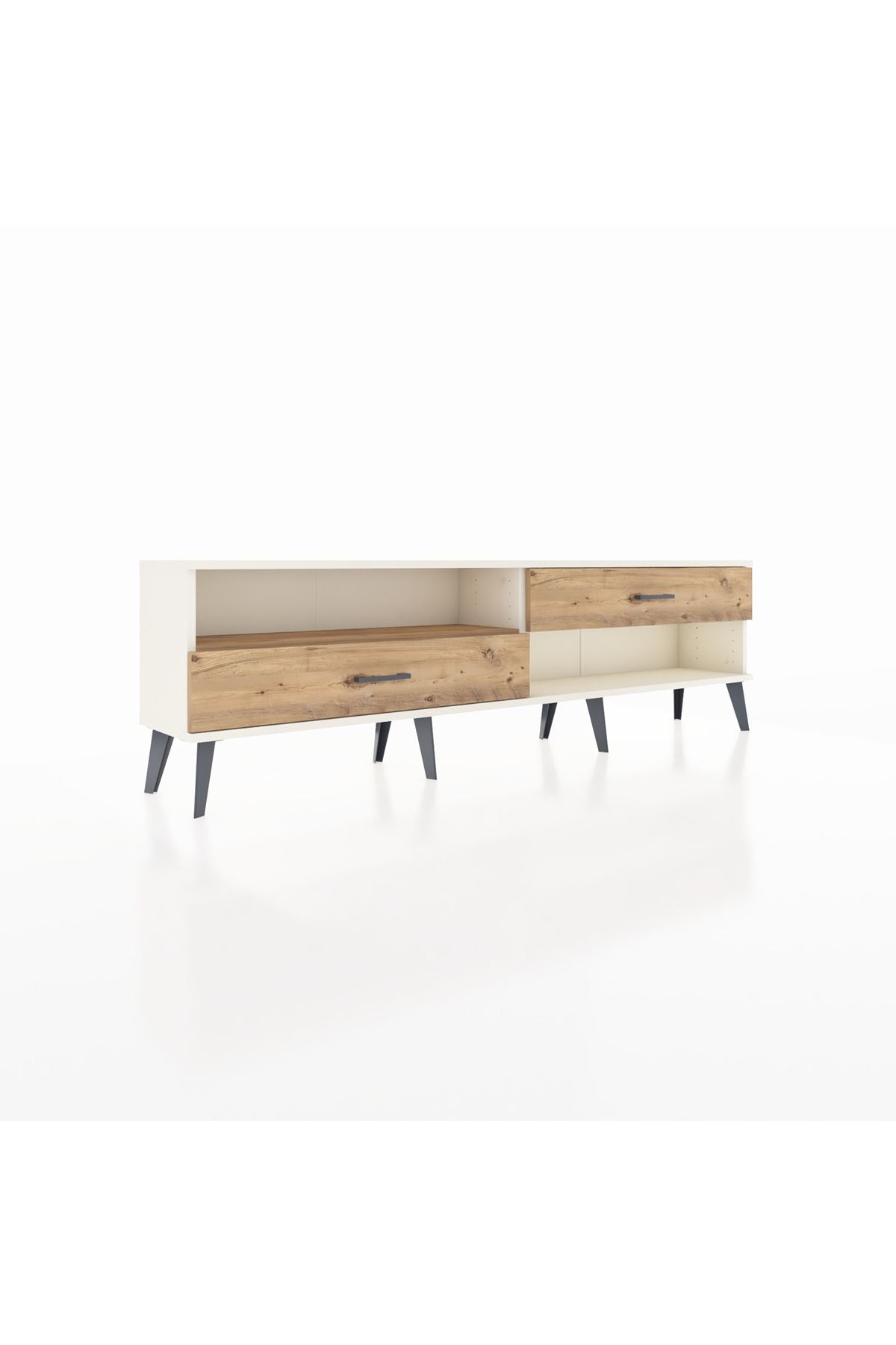 Arges TV Ünitesi Tek Raflı 2 Çekmeceli  176x30x51 Aytaşı-Çam/Çam