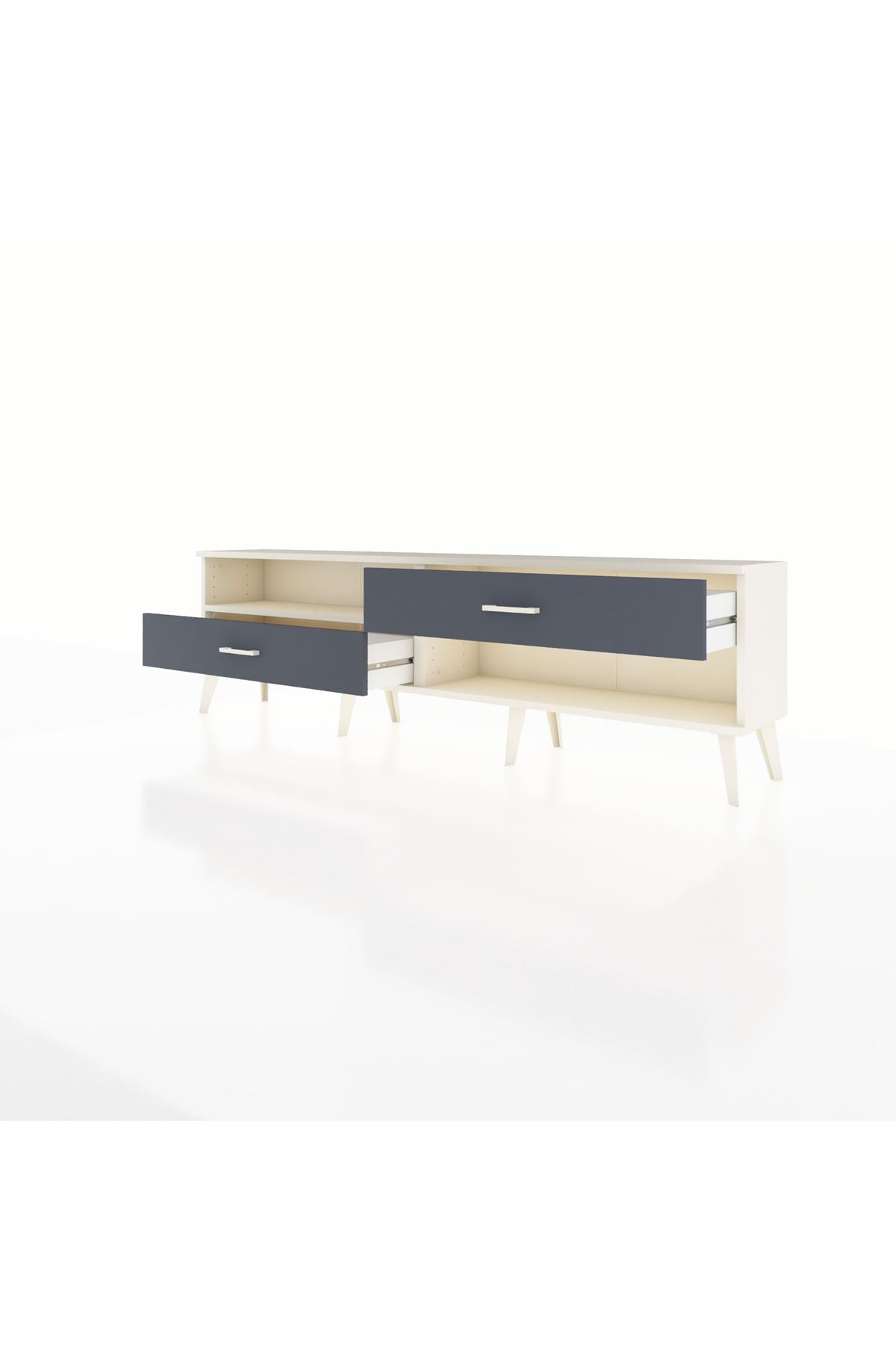 Arges TV Ünitesi Tek Raflı 2 Çekmeceli  176x30x51 Aytaşı-Aytaşı/Antrasit