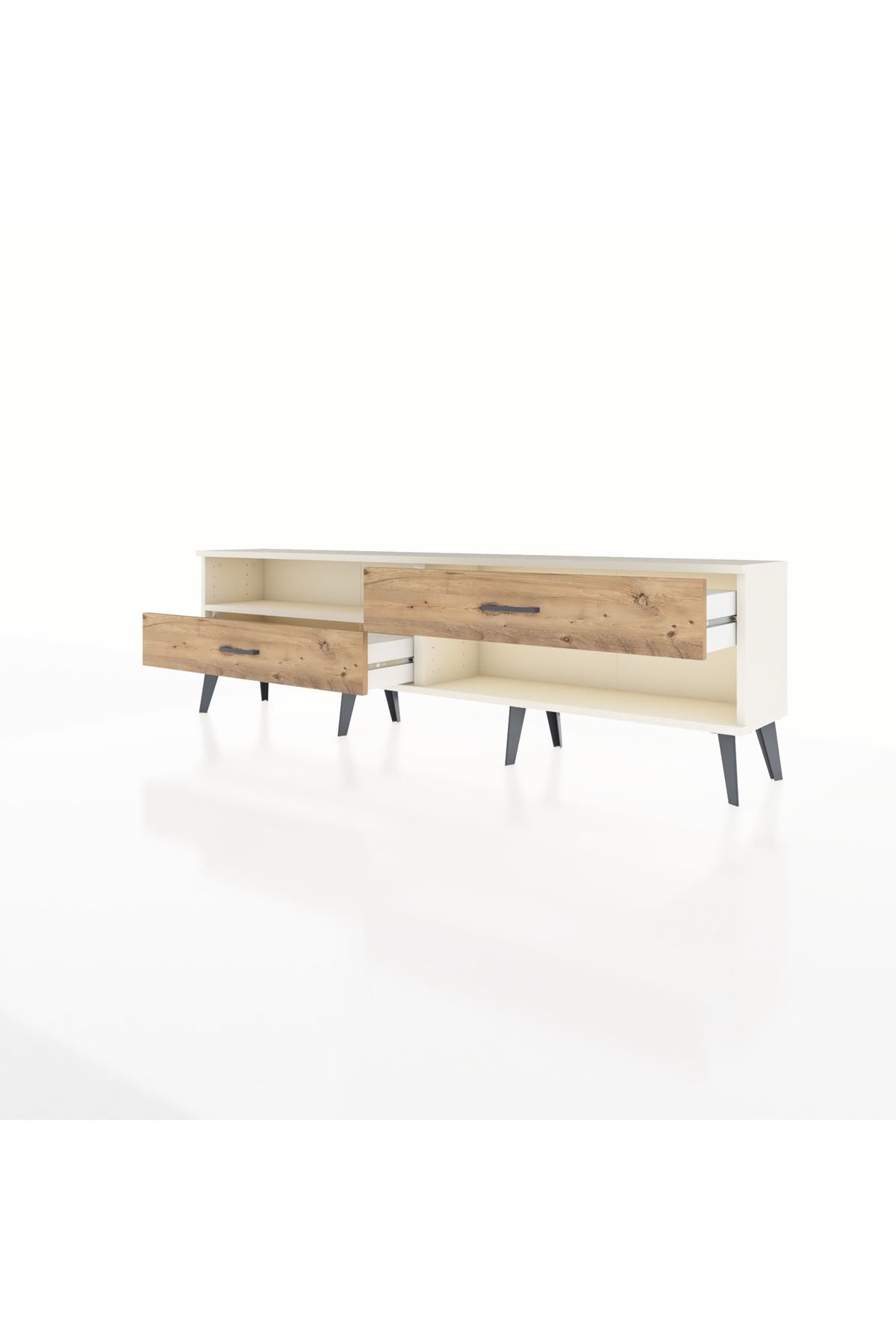 Arges TV Ünitesi Tek Raflı 2 Çekmeceli  176x30x51 Aytaşı-Aytaşı/Çam