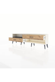 Arges TV Ünitesi Tek Raflı 2 Çekmeceli  176x30x51 Aytaşı-Antrasit/Çam