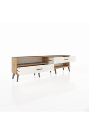 Arges TV Ünitesi Tek Raflı 2 Çekmeceli  176x30x51 Çam-Çam/Aytaşı