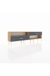 Arges TV Ünitesi Tek Raflı 2 Çekmeceli  176x30x51 Çam-Çam/Antrasit