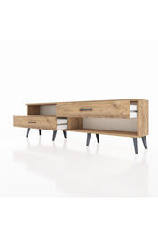 Arges TV Ünitesi Tek Raflı 2 Çekmeceli  176x30x51 Çam-Çam/Çam