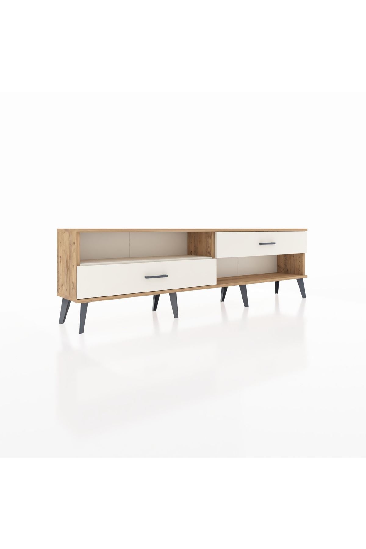 Arges TV Ünitesi Tek Raflı 2 Çekmeceli  176x30x51 Çam-Aytaşı/Aytaşı