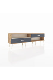 Arges TV Ünitesi Tek Raflı 2 Çekmeceli  176x30x51 Çam-Aytaşı/Antrasit