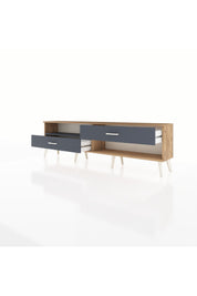 Arges TV Ünitesi Tek Raflı 2 Çekmeceli  176x30x51 Çam-Antrasit/Antrasit