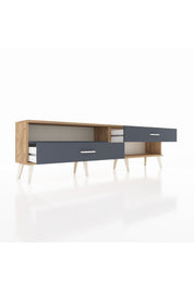 Arges TV Ünitesi Tek Raflı 2 Çekmeceli  176x30x51 Çam-Antrasit/Antrasit