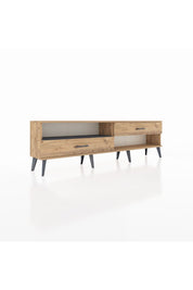 Arges TV Ünitesi Tek Raflı 2 Çekmeceli  176x30x51 Çam-Antrasit/Çam