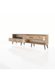 Arges TV Ünitesi Tek Raflı 2 Çekmeceli  176x30x51 Çam-Antrasit/Çam