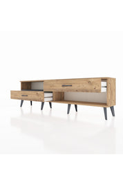 Arges TV Ünitesi Tek Raflı 2 Çekmeceli  176x30x51 Çam-Antrasit/Çam