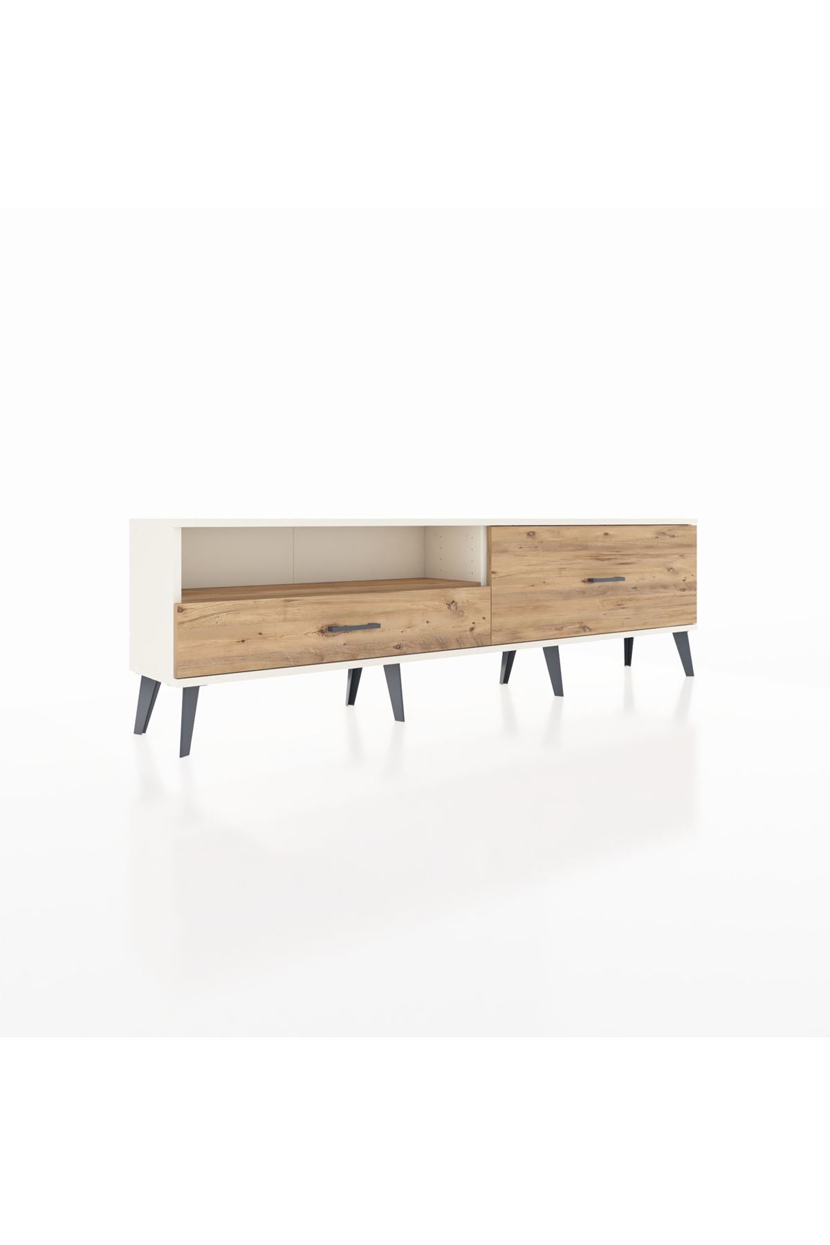 Arges TV Ünitesi Tek Raflı 2 Çekmeceli  176x30x51 Aytaşı-Çam/Çam