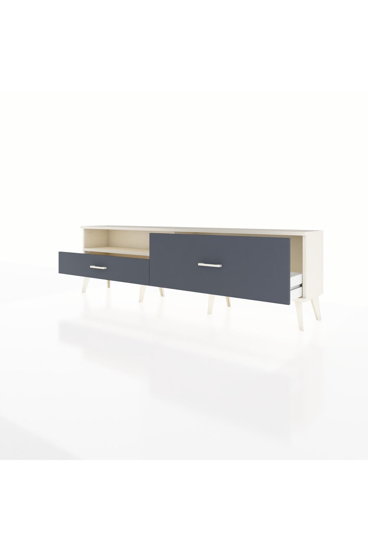 Arges TV Ünitesi Tek Raflı 2 Çekmeceli  176x30x51 Aytaşı-Aytaşı/Antrasit