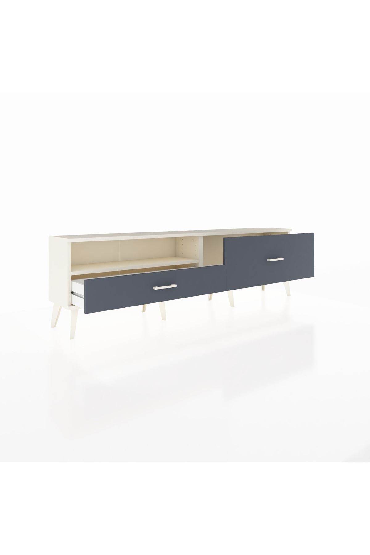 Arges TV Ünitesi Tek Raflı 2 Çekmeceli  176x30x51 Aytaşı-Aytaşı/Antrasit