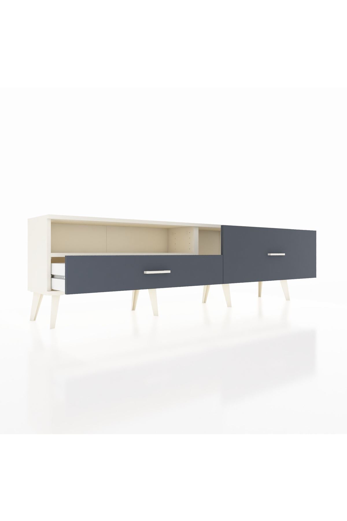 Arges TV Ünitesi Tek Raflı 2 Çekmeceli  176x30x51 Aytaşı-Aytaşı/Antrasit