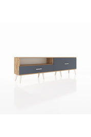 Arges TV Ünitesi Tek Raflı 2 Çekmeceli  176x30x51 Çam-Çam/Antrasit