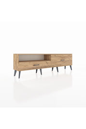 Arges TV Ünitesi Tek Raflı 2 Çekmeceli  176x30x51 Çam-Çam/Çam