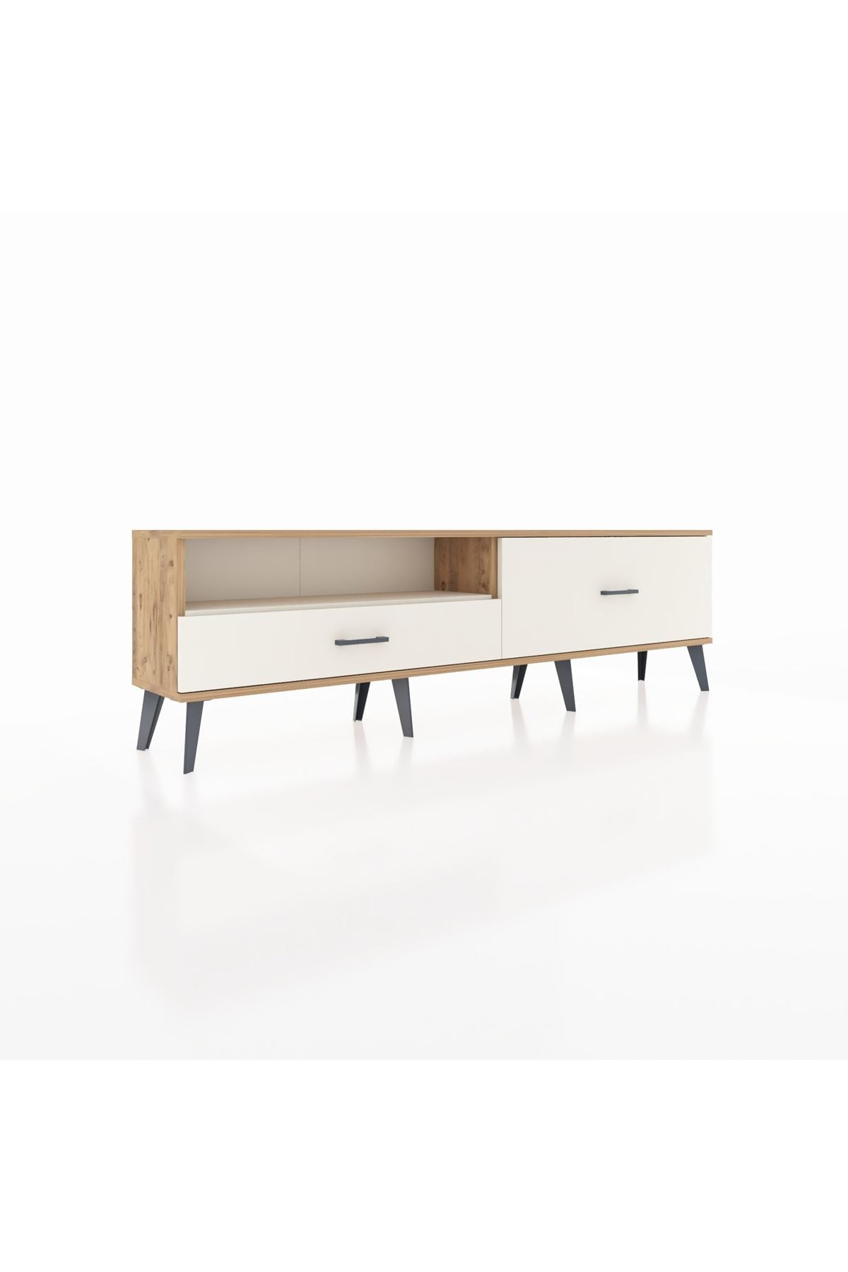 Arges TV Ünitesi Tek Raflı 2 Çekmeceli  176x30x51 Çam-Aytaşı/Aytaşı